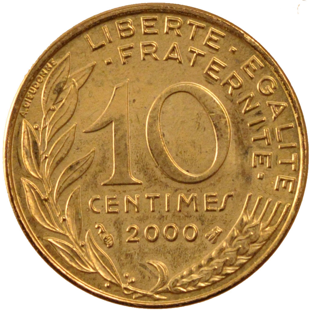 FRANCE, 10 Centimes, 2000, MS(65-70), Aluminium-Bronze, 3.00