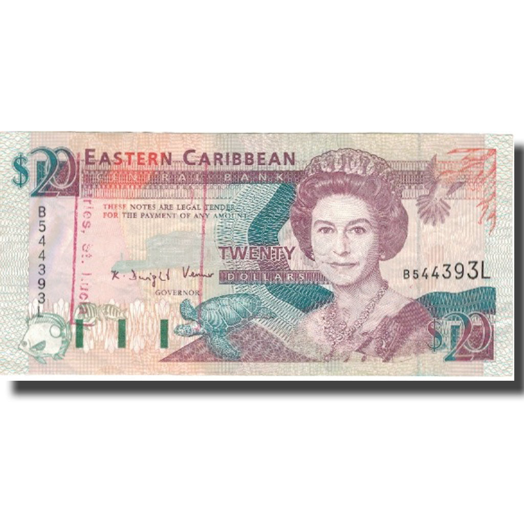 Billet, Etats des caraibes orientales, 20 Dollars, Undated (1993), KM:28l, TTB+