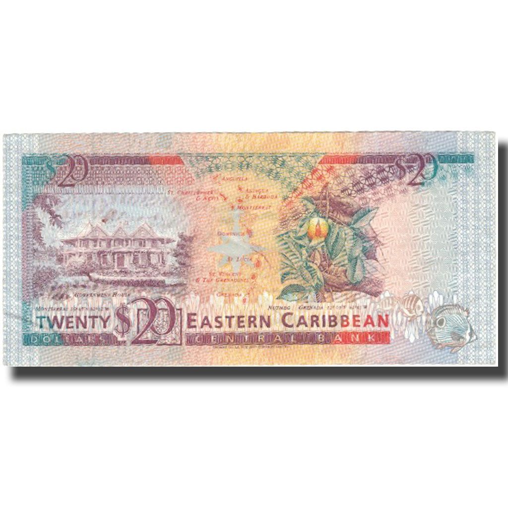 Billet, Etats des caraibes orientales, 20 Dollars, Undated (1993), KM:28l, TTB+