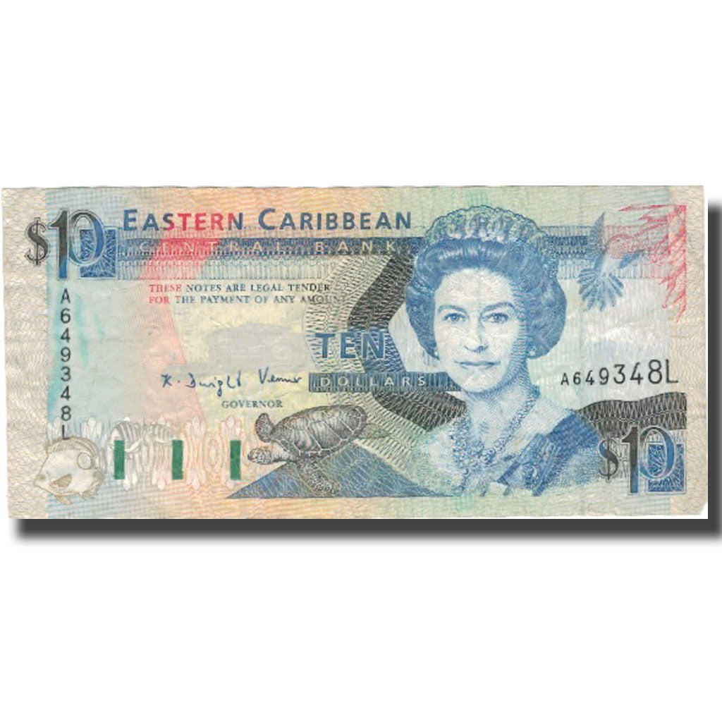Banknote, East Caribbean States, 10 Dollars, Undated (1993), KM:27l, EF(40-45)