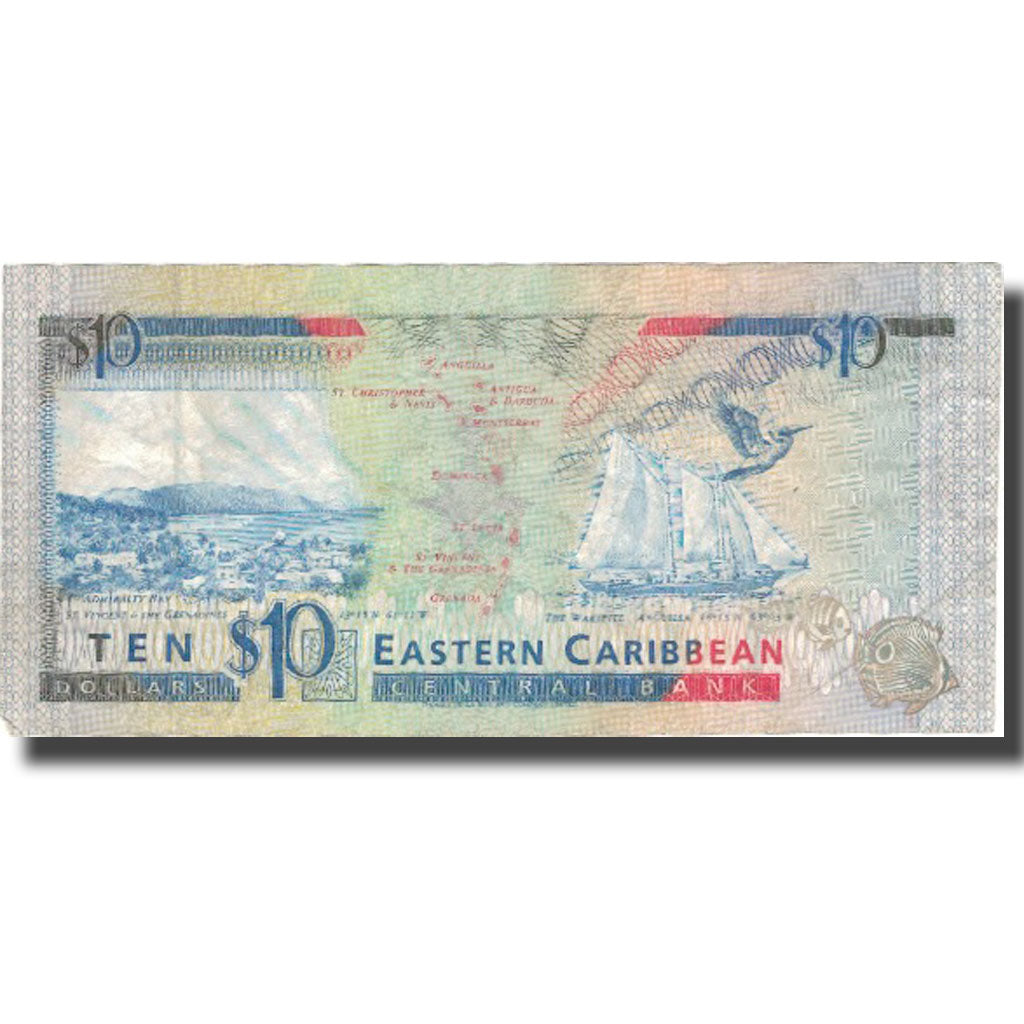 Banknote, East Caribbean States, 10 Dollars, Undated (1993), KM:27l, EF(40-45)