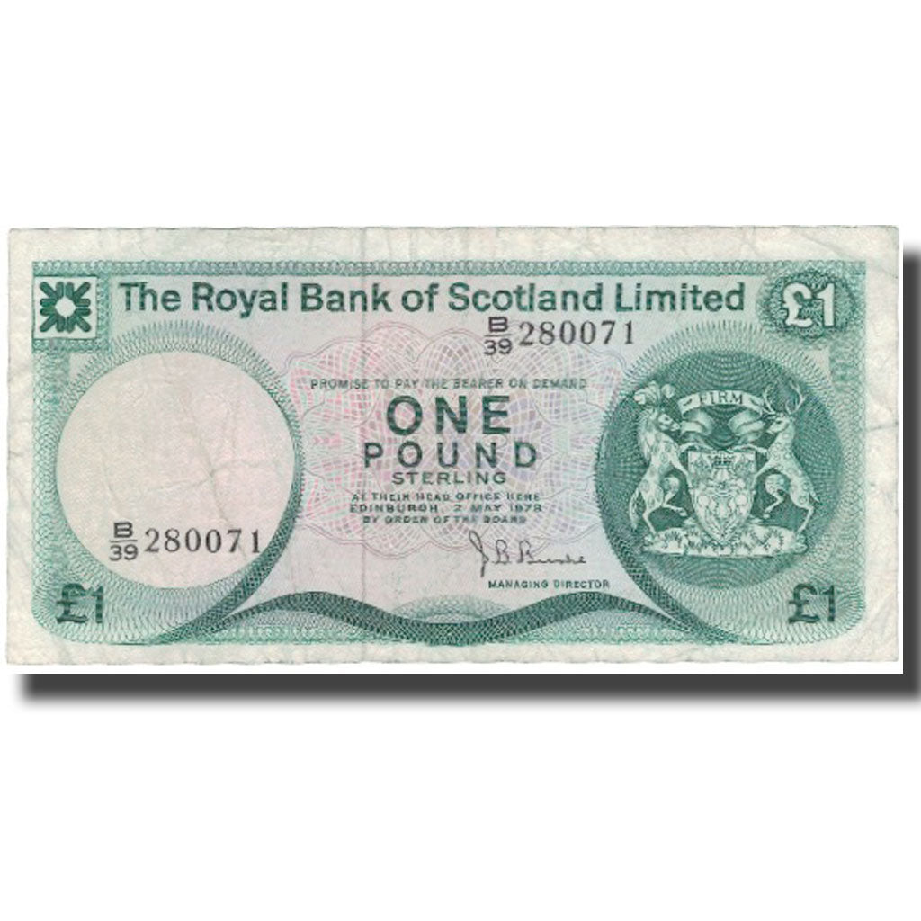 Billete, 1 Pound, 1978, Escocia, 1978-05-02, KM:336a, MBC