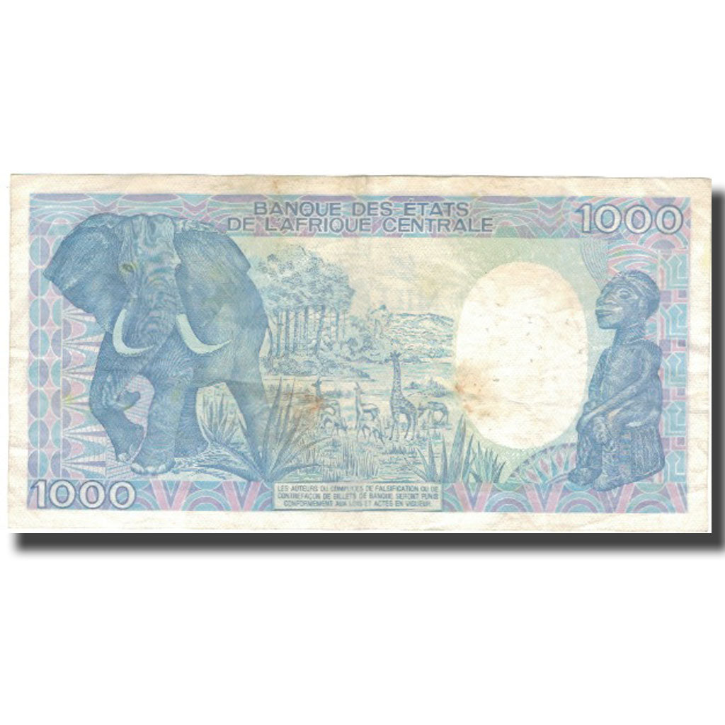 Banknote, Gabon, 1000 Francs, 1991, 1991-01-01, KM:10b, EF(40-45)