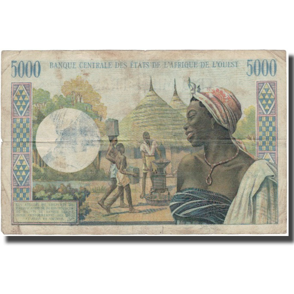 Banknote, West African States, 5000 Francs, KM:704Kh, VF(20-25)