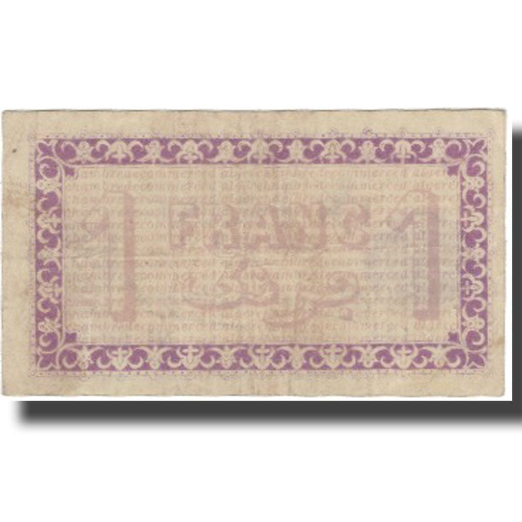 Banknote, Algeria, 1 Franc, Chambre de Commerce,1914-09-03, VF(20-25)P:137-01