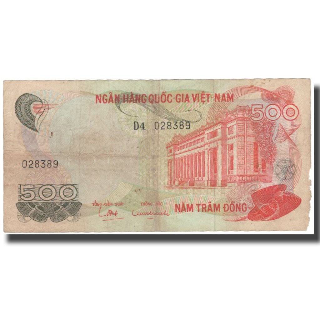 Banconote, Vietnam del Sud, 500 D<ox>ng, KM:28a, MB+