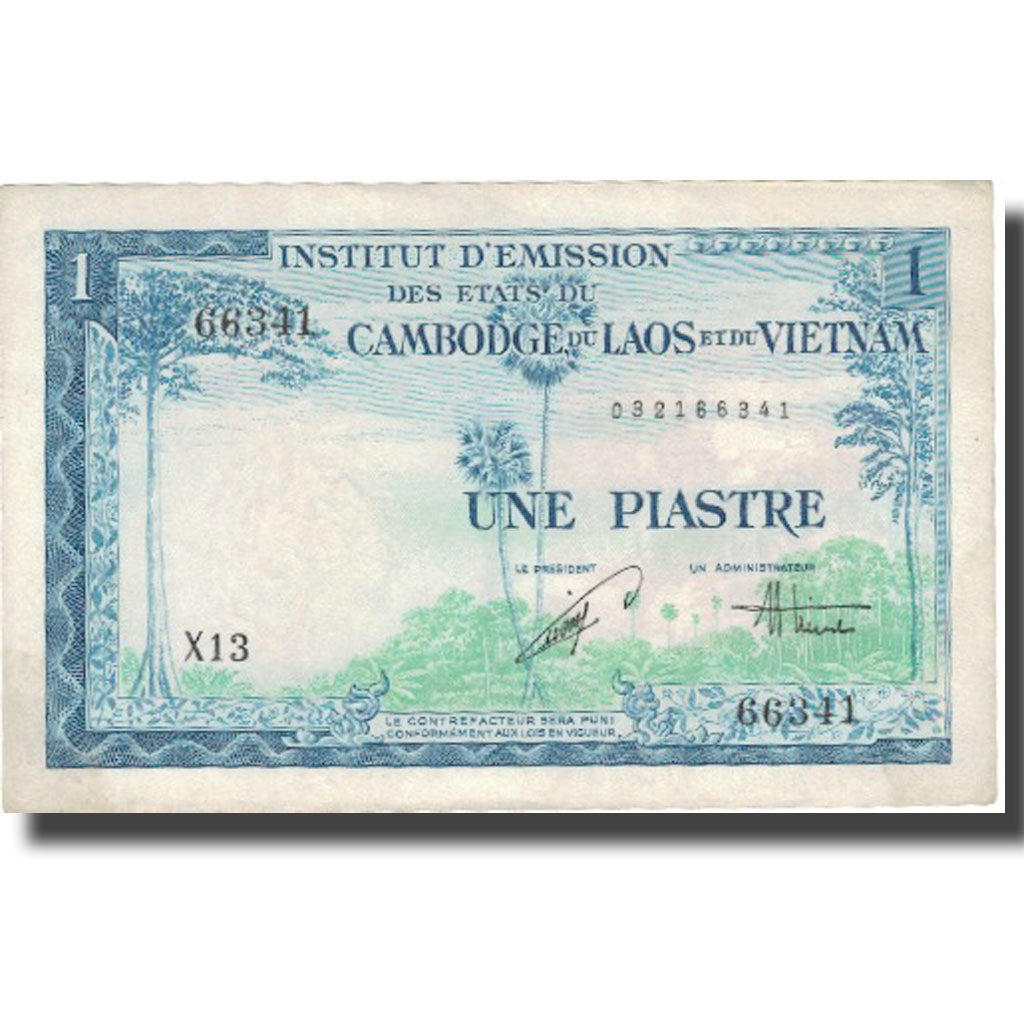 Banknote, FRENCH INDO-CHINA, 1 Piastre = 1 Dong, KM:105, AU(50-53)