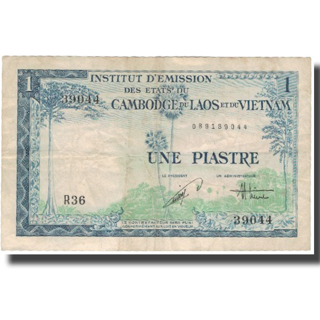 Banknote, FRENCH INDO-CHINA, 1 Piastre = 1 Dong, KM:105, AU(50-53)