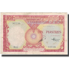 Billet, FRENCH INDO-CHINA, 10 Piastres = 10 Dong, Undated (1953), KM:107, TB+