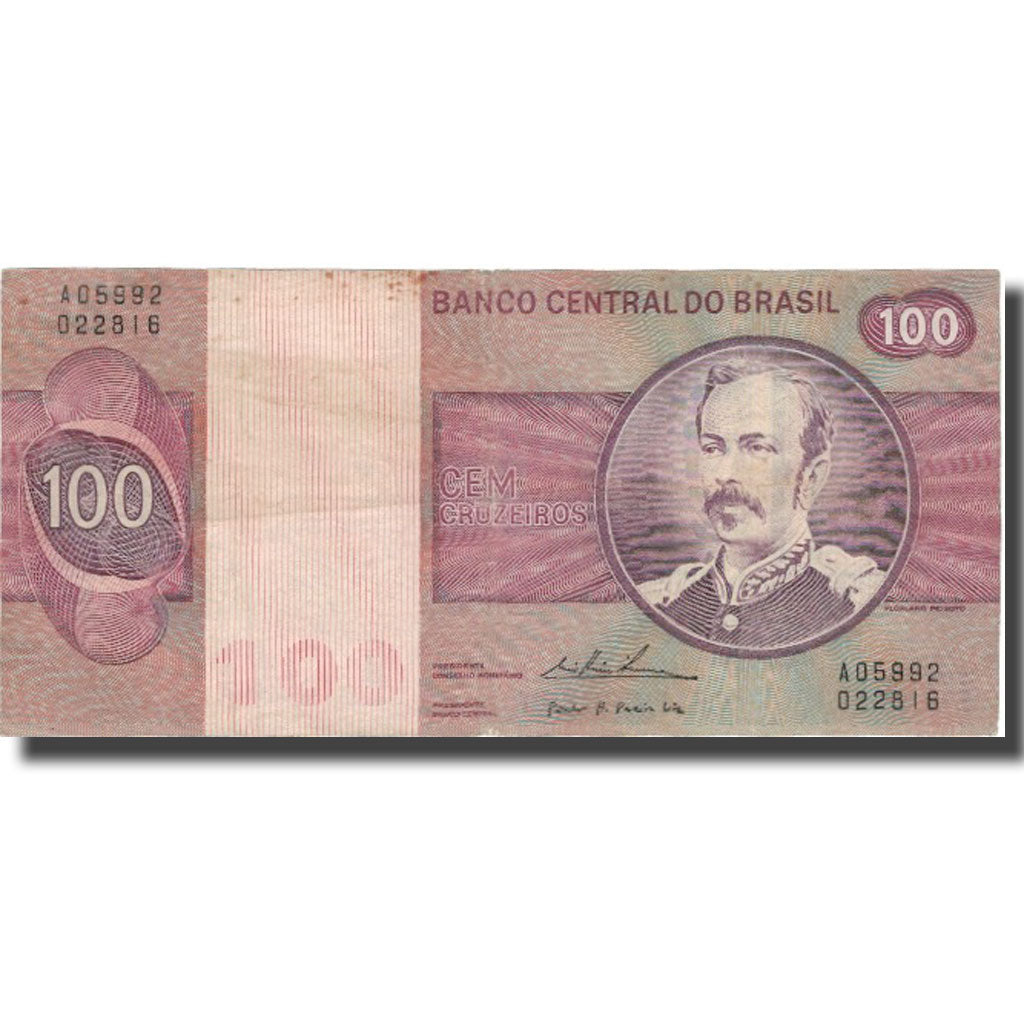 Banknote, Brazil, 100 Cruzeiros, KM:195Aa, EF(40-45)