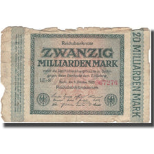 Banconote, Germania, 20 Milliarden Mark, 1923, 1923-10-01, KM:118a, B