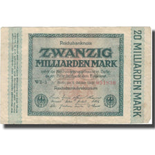 Banconote, Germania, 20 Milliarden Mark, 1923, 1923-10-01, KM:118a, MB+