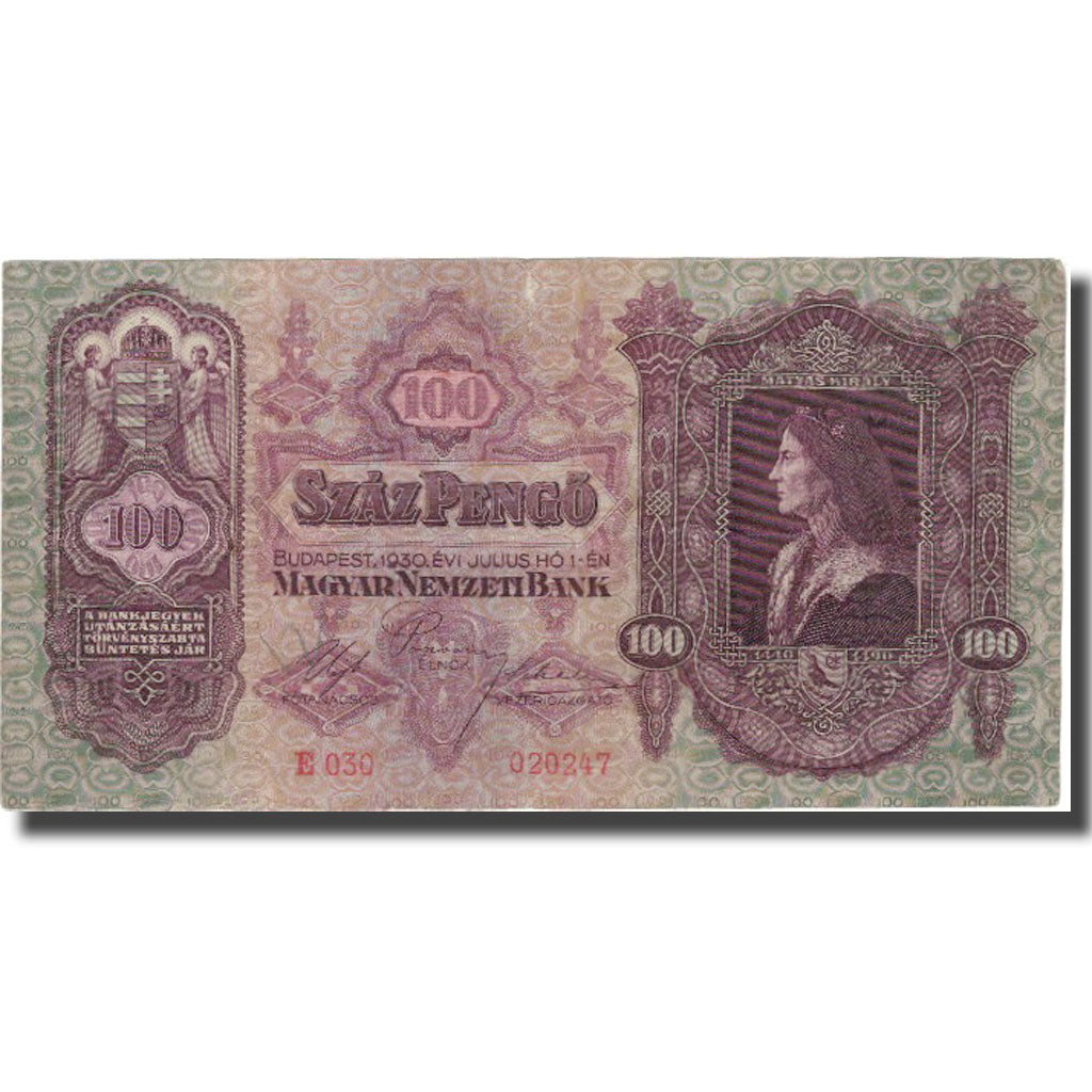 Banknote, Hungary, 100 Pengö, 1930, 1930-07-01, KM:112, AU(50-53)