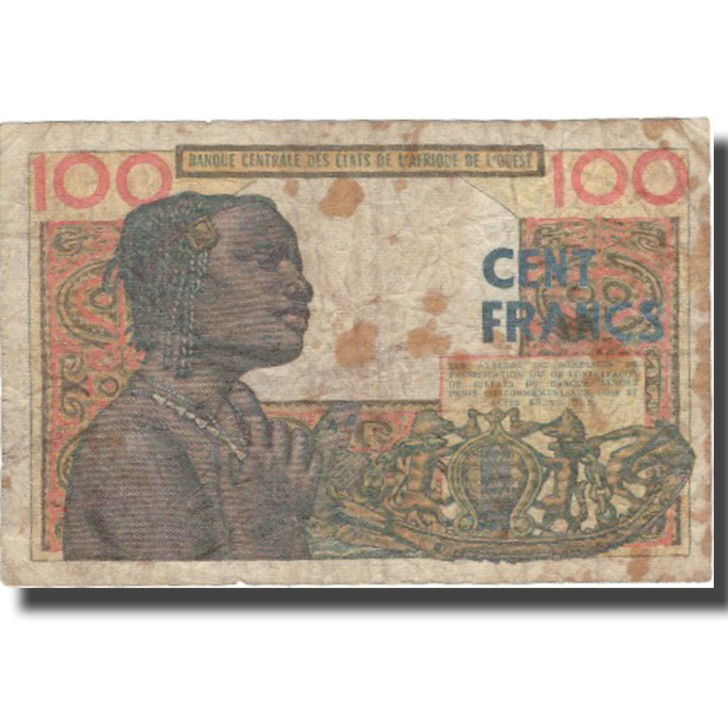 Banknote, West African States, 100 Francs, 1961, 1961-03-20, KM:101Aa, F(12-15)