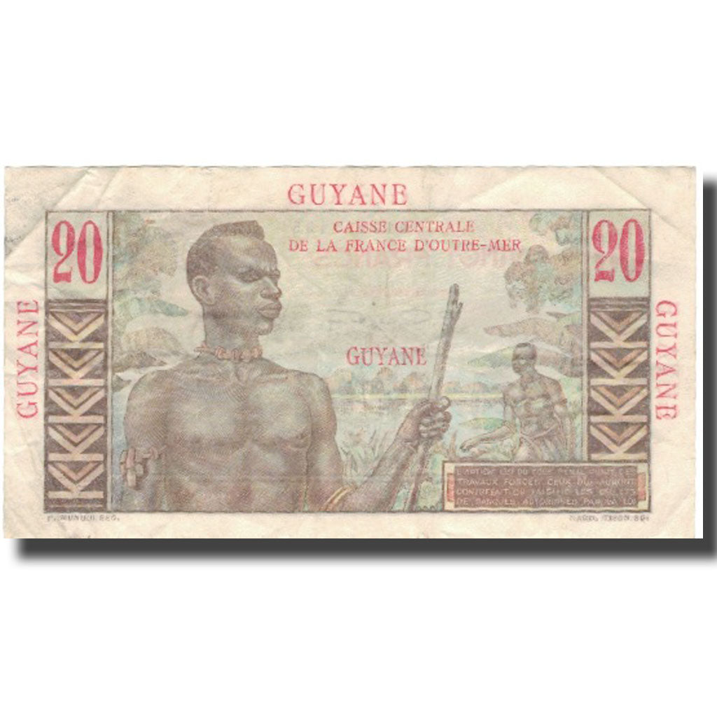 Banknote, FRENCH GUIANA, 20 Francs, KM:21a, VF(30-35)