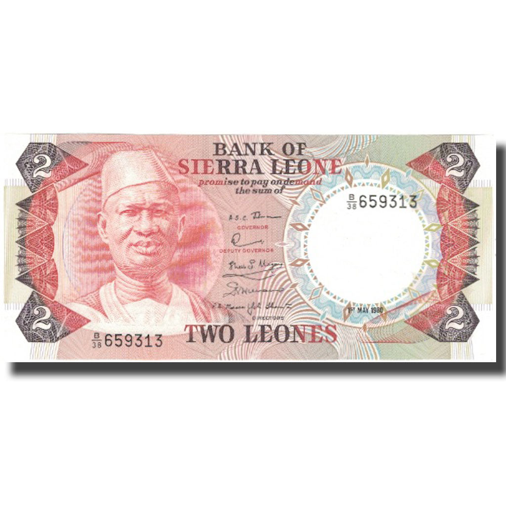 Banknote, Sierra Leone, 2 Leones, 1980, 1980-05-01, KM:6e, UNC(65-70)