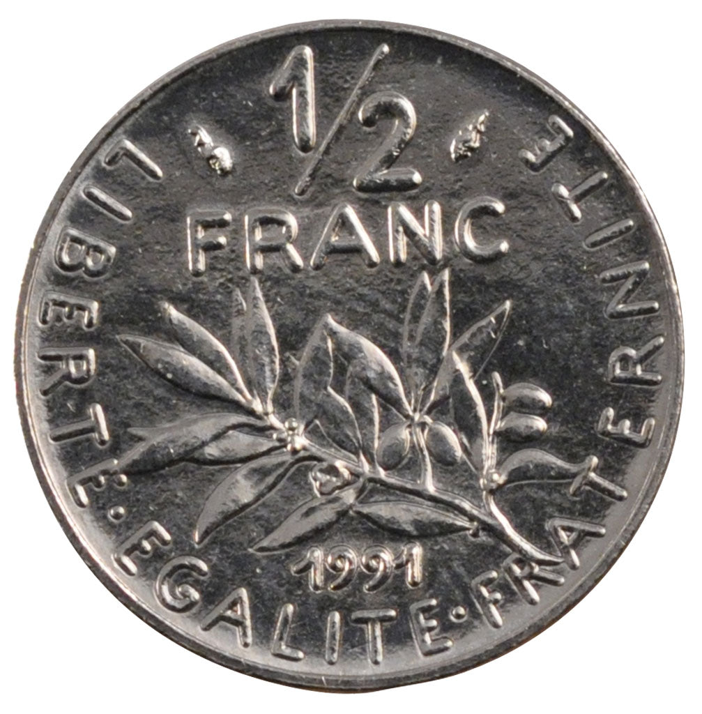 Münze, Frankreich, Semeuse, 1/2 Franc, 1991, Paris, STGL, Nickel, Gadoury:429