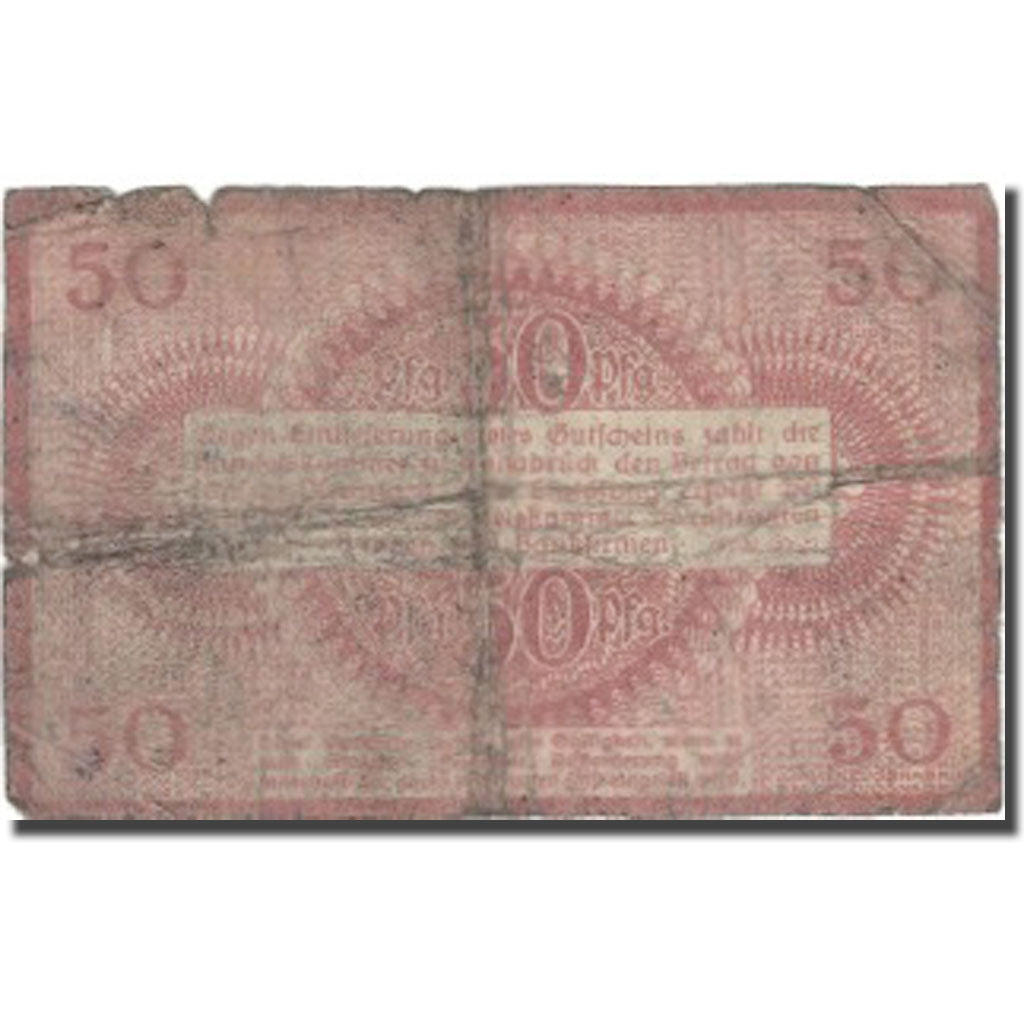 Banknote, Germany, 50 Pfennig, N.D, 1917, 1917-05-01, F(12-15)