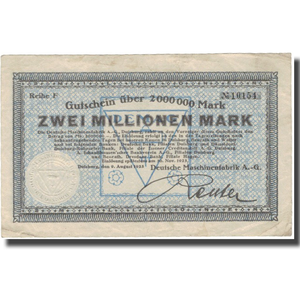 Banknote, Germany, 2 Millionen Mark, N.D, 1923, 1923-08-09, VF(20-25)