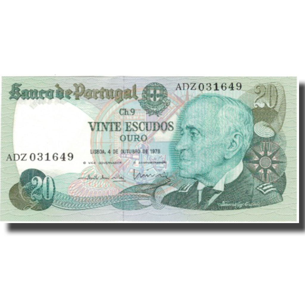 Banknote, Portugal, 20 Escudos, 1978, 1978-10-04, KM:176b, UNC(65-70)