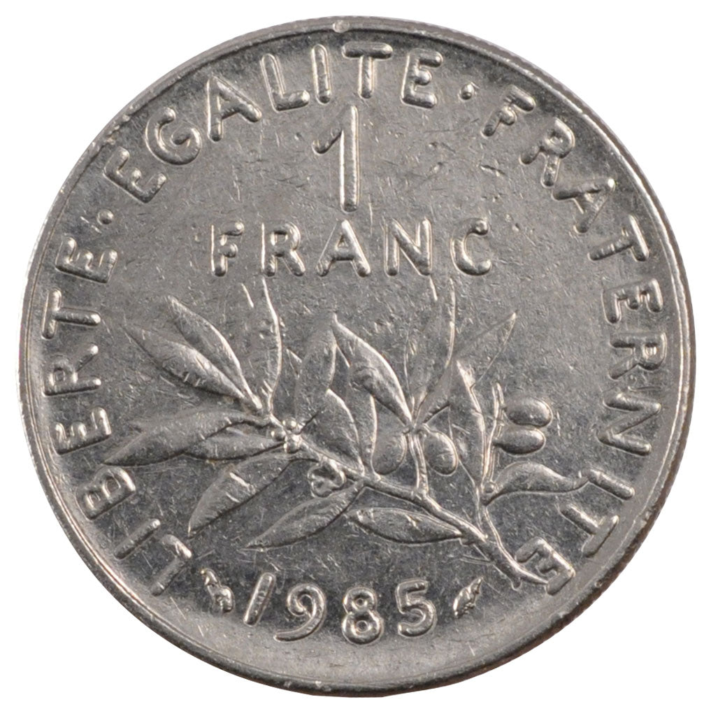 FRANCE, Semeuse, Franc, 1985, Paris, KM #925.1, EF(40-45), Nickel, 24, Gadoury..