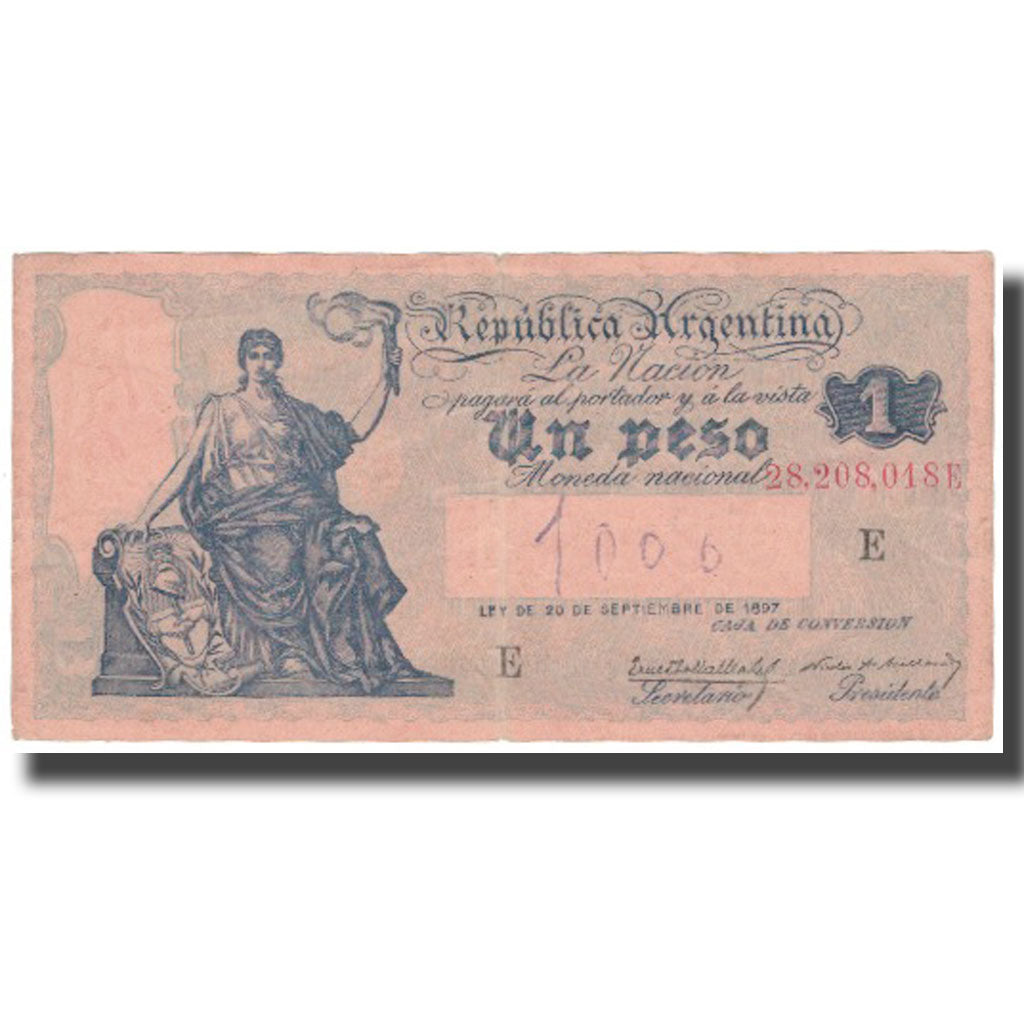 Banknote, Argentina, 1 Peso, 1897, 1897-09-20, KM:243b, EF(40-45)