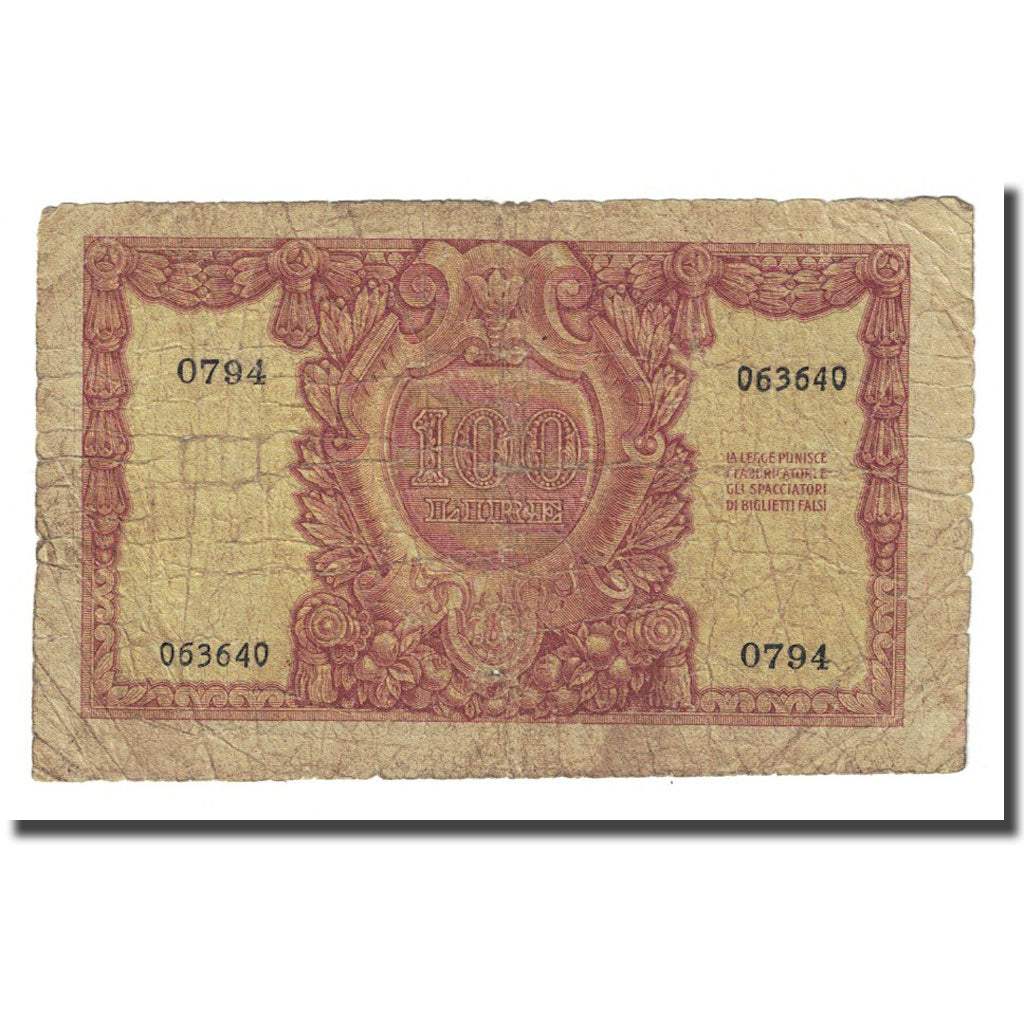 Banknote, Italy, 100 Lire, 1951, 1951-12-31, KM:92a, VF(20-25)