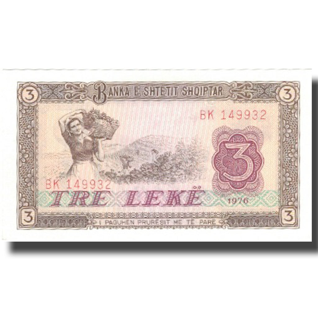 Banknote, Albania, 3 Lekë, 1976, 1976, KM:41a, UNC(65-70)