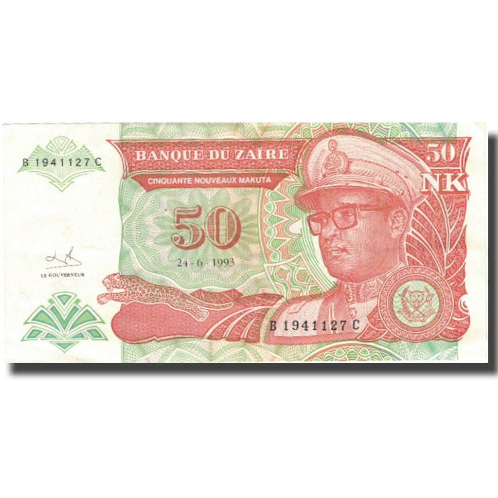 Biljet, Zaïre, 50 Nouveaux Makuta, 1993, 1993-06-24, KM:51, TTB+