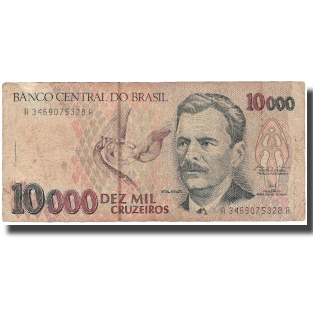 Banconote, Brasile, 10,000 Cruzeiros, Undated (1991-93), KM:233b, MB