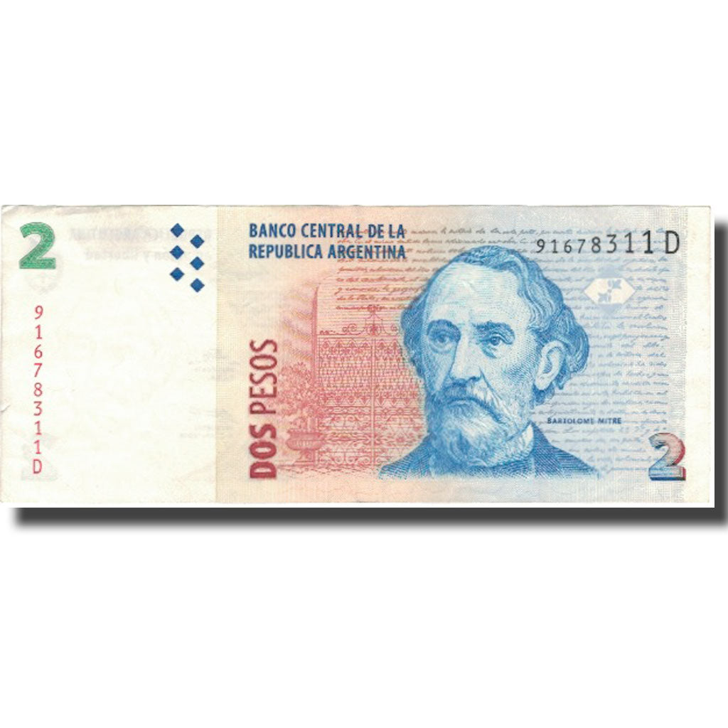 Banconote, Argentina, 2 Pesos, Undated (1997-2002), KM:346, BB+