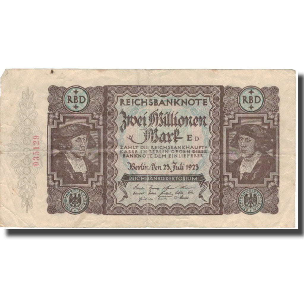 Banconote, Germania, 2 Millionen Mark, 1923, 1923-07-23, KM:89a, BB