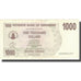 Nota, Zimbabué, 1000 Dollars, 2007, 2007-07-31, KM:44, AU(50-53)