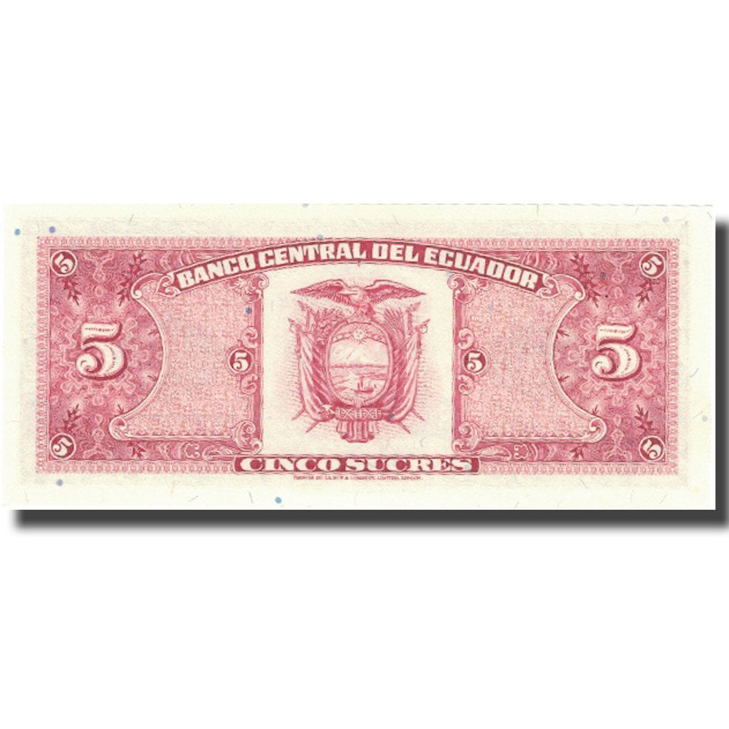Nota, Equador, 5 Sucres, 1988, 1988-11-22, KM:120A, UNC(65-70)