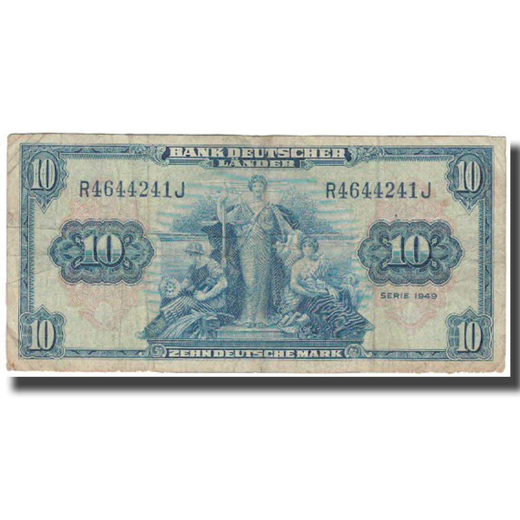 Banknote, GERMANY - FEDERAL REPUBLIC, 10 Deutsche Mark, 1949, 1949, KM:16a