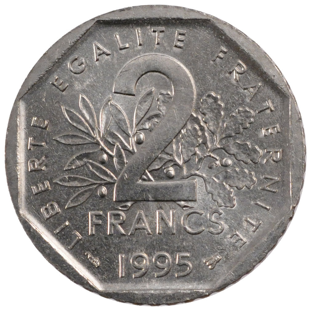 Coin, France, Semeuse, 2 Francs, 1995, MS(65-70), Nickel, Gadoury:547