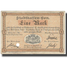 France, Mulhouse, 1 Mark, 1914, VF(30-35)