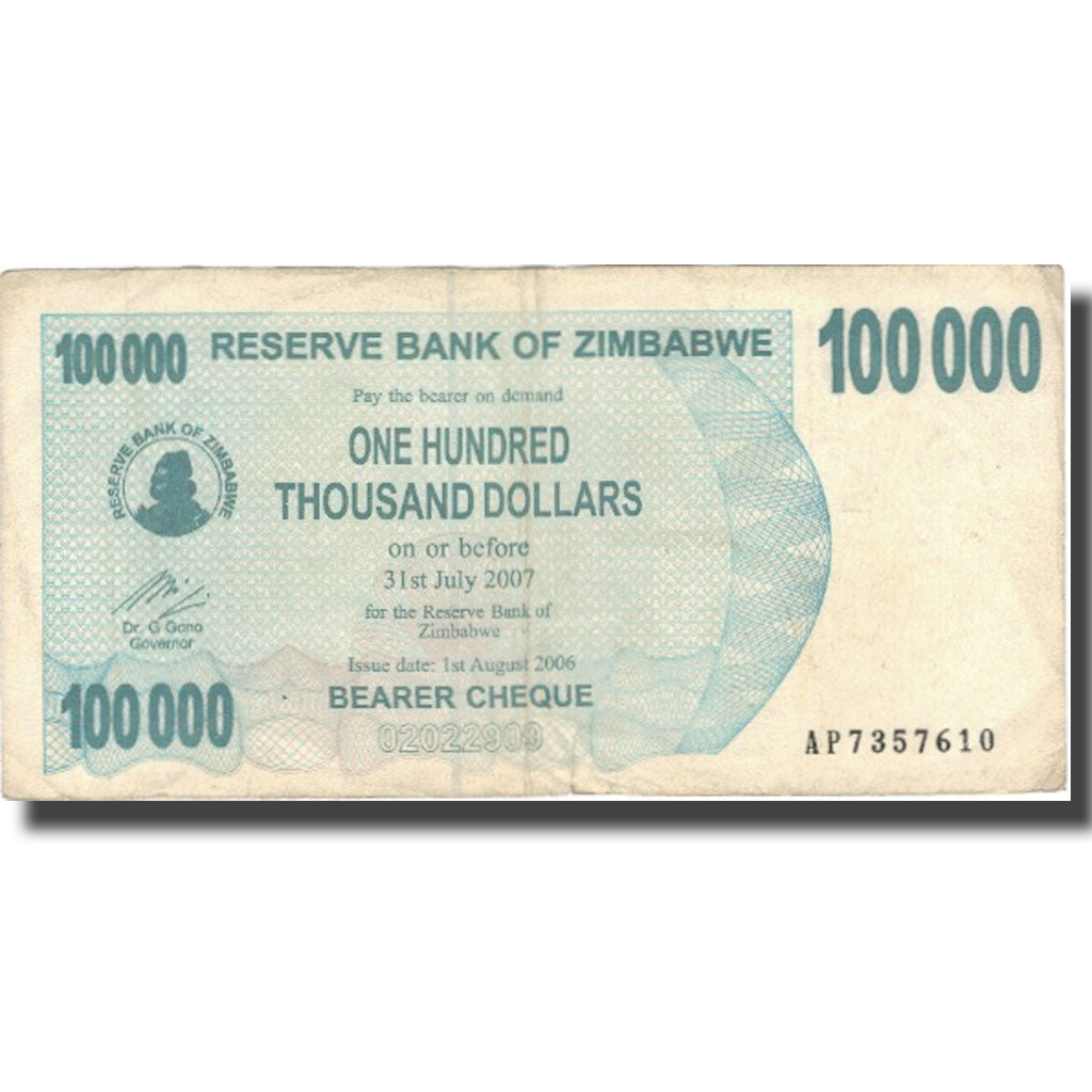 Banconote, Zimbabwe, 100,000 Dollars, 2007, 2007-07-31, KM:48b, B