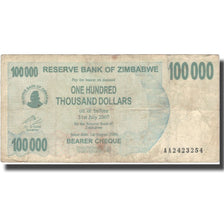 Billet, Zimbabwe, 100,000 Dollars, 2007, 2007-07-31, KM:48b, B+