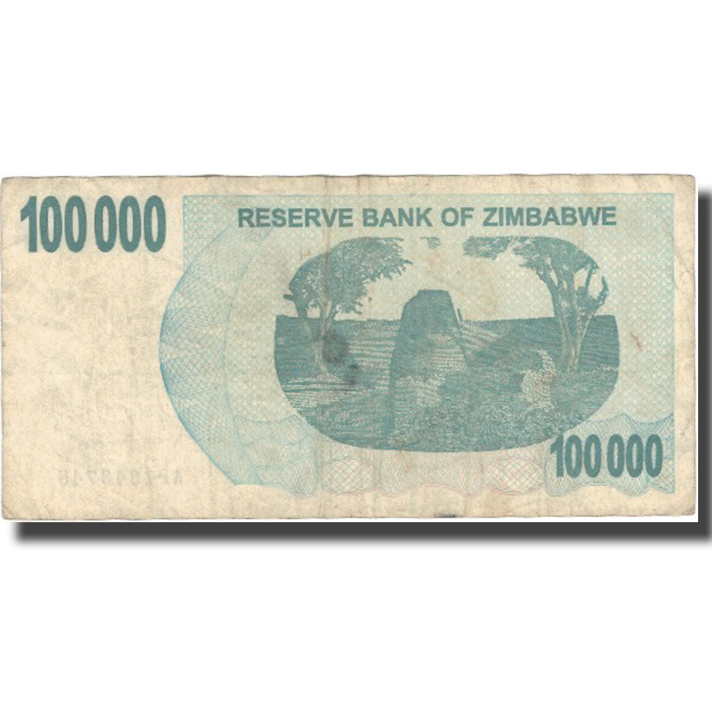 Biljet, Zimbabwe, 100,000 Dollars, 2007, 2007-07-31, KM:48b, B+