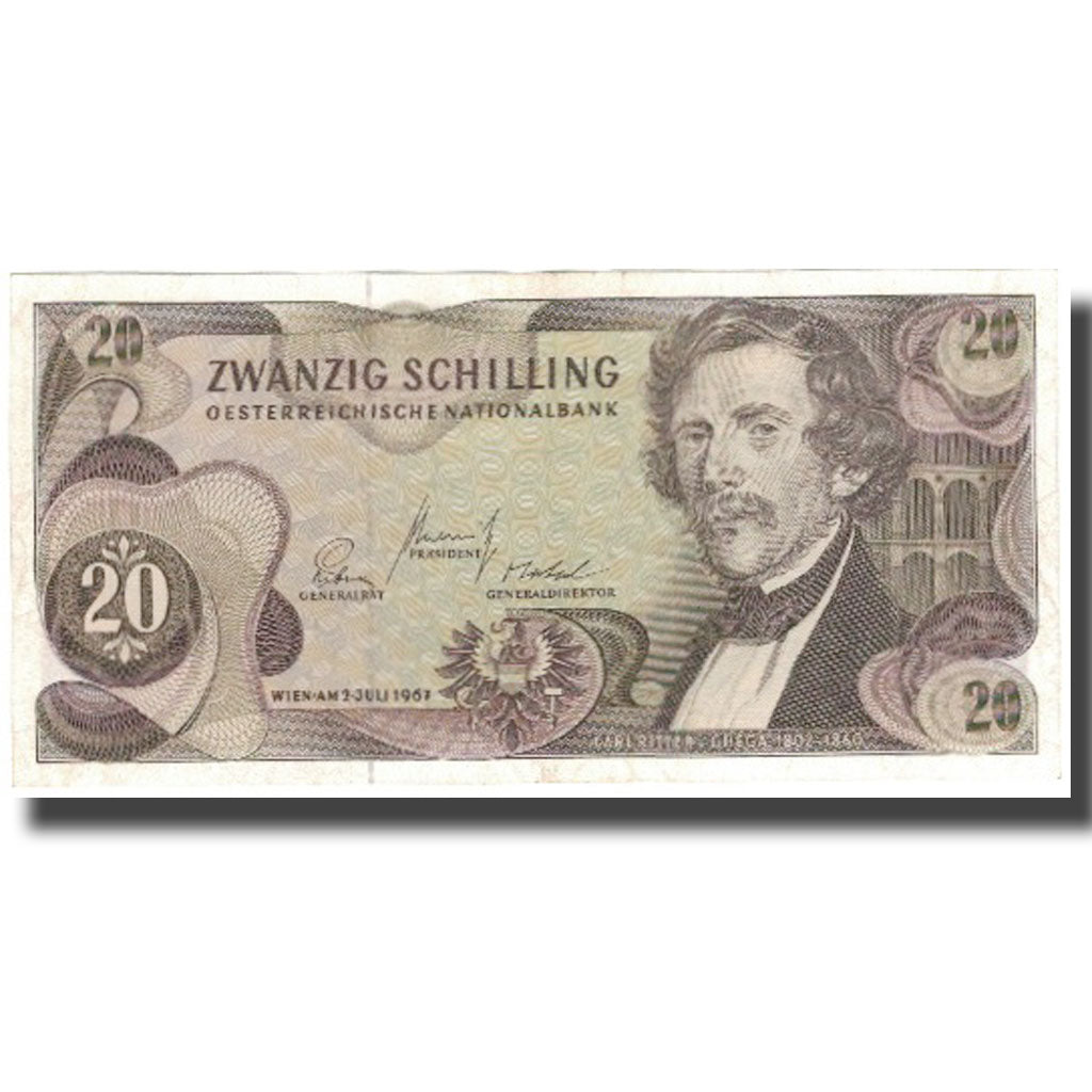 Banknote, Austria, 20 Schilling, 1967, 1967-07-02, KM:142a, AU(55-58)