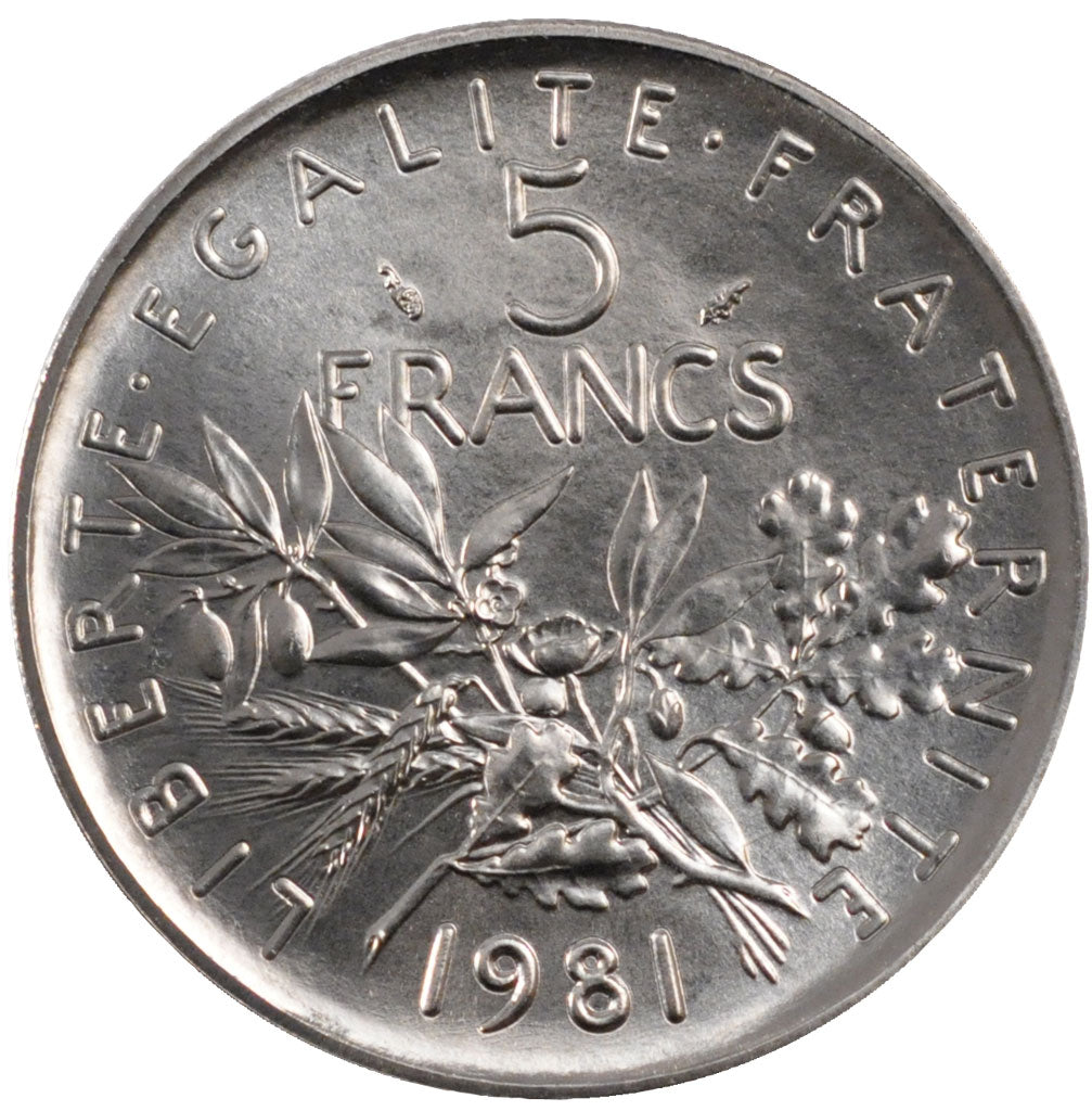 Vème République, 5 Francs Semeuse