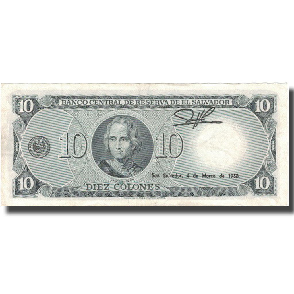 Billete, 10 Colones, 1976, El Salvador, 1976-12-23, KM:118a, MBC+