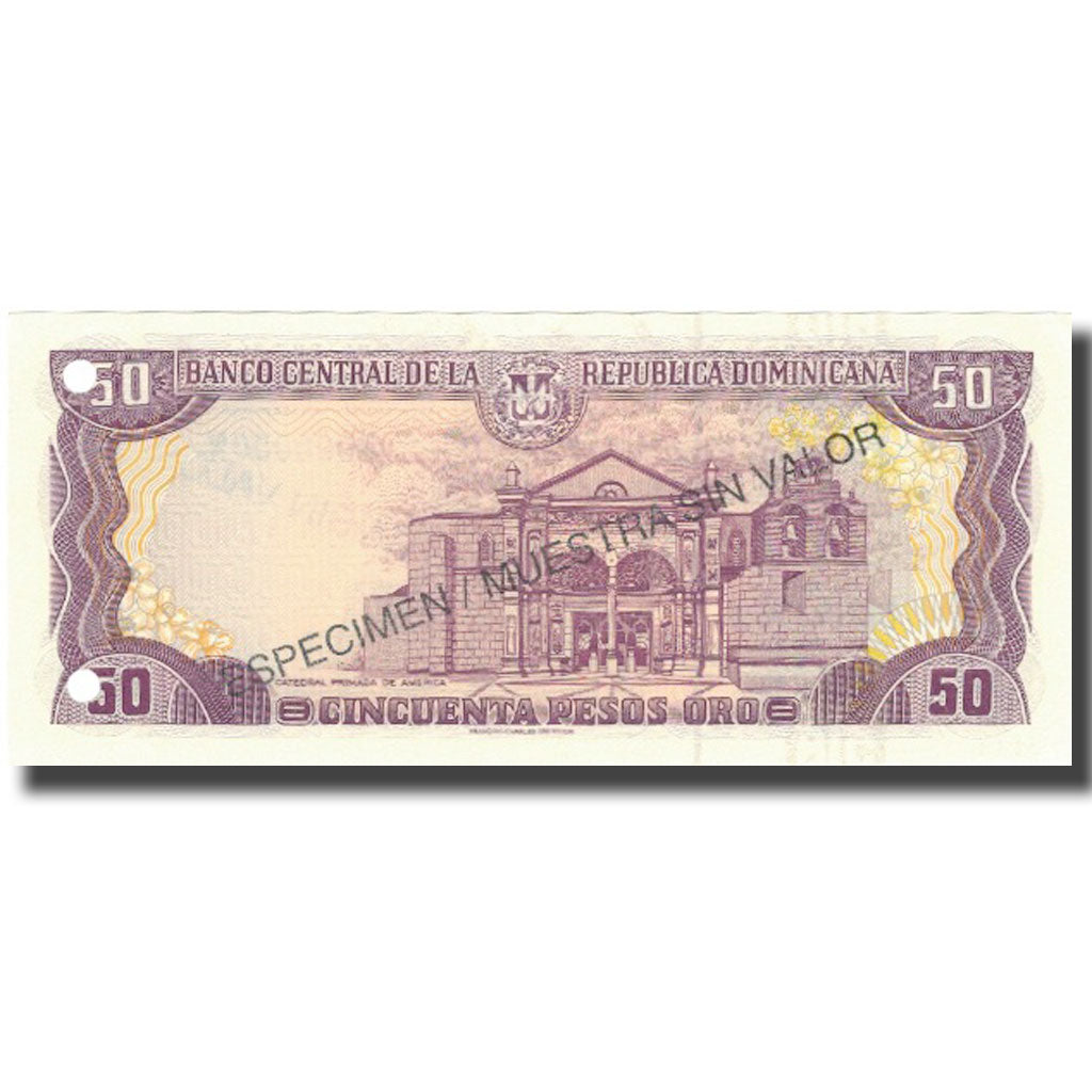 Billete, 50 Pesos Oro, 1998, República Dominicana, 1998, Specimen, KM:155s2