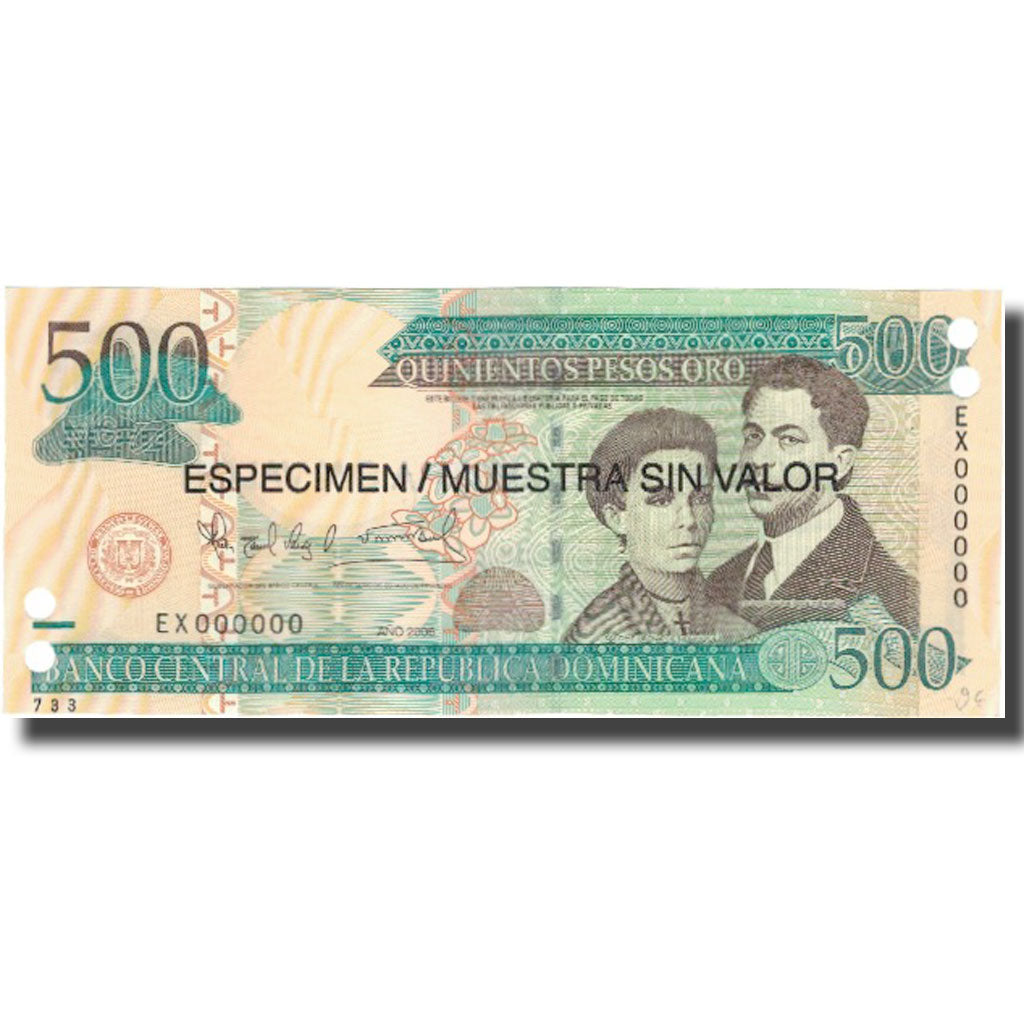 Billete, 500 Pesos Oro, 2006, República Dominicana, 2006, Specimen, KM:179s1
