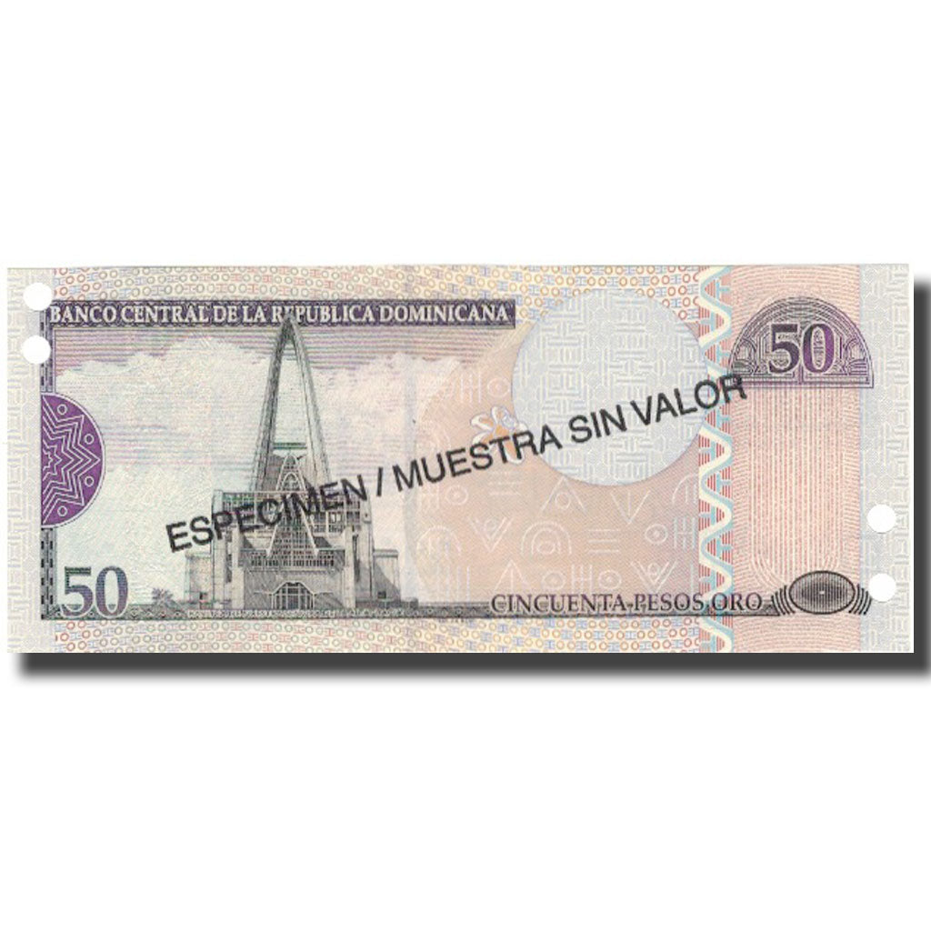 Billete, 50 Pesos Oro, 2002, República Dominicana, 2002, Specimen, KM:170a, UNC