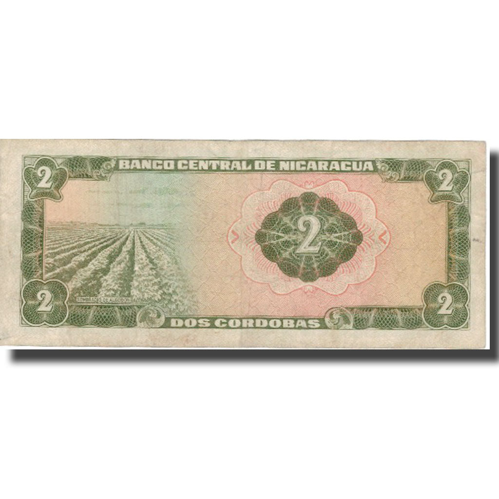 Banknot, Nicaragua, 2 Cordobas, 1972, 1972, KM:121a, VF(30-35)
