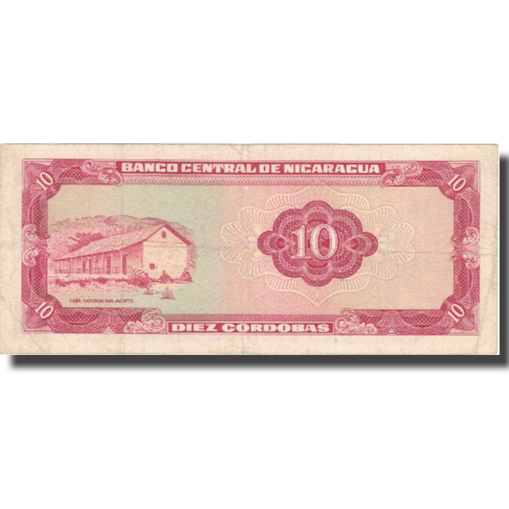 Banknote, Nicaragua, 10 Cordobas, 1972, 1972-04-27, KM:123, EF(40-45)