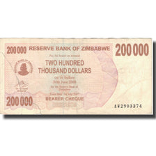 Billet, Zimbabwe, 200,000 Dollars, 2008, 2008-06-30, KM:49, TB