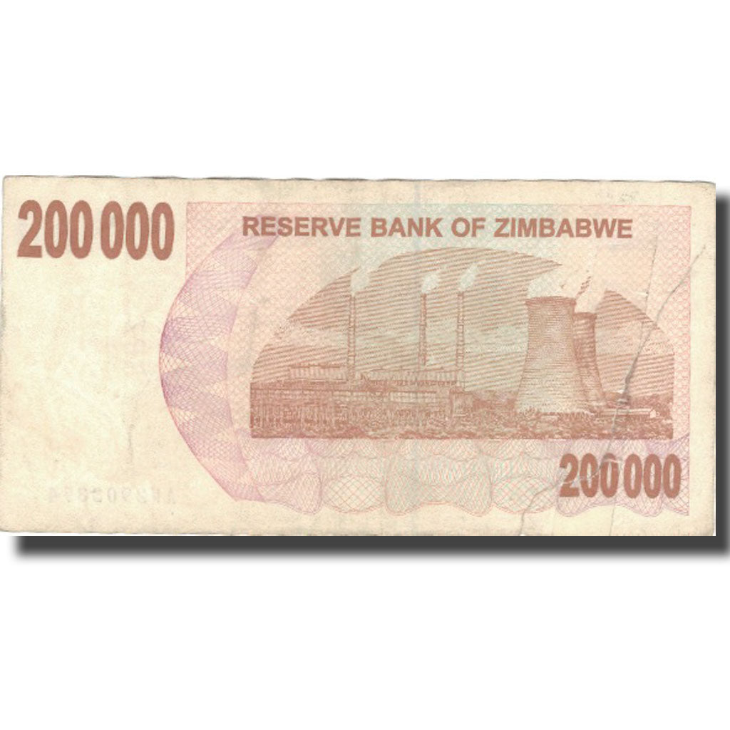 Billet, Zimbabwe, 200,000 Dollars, 2008, 2008-06-30, KM:49, TB
